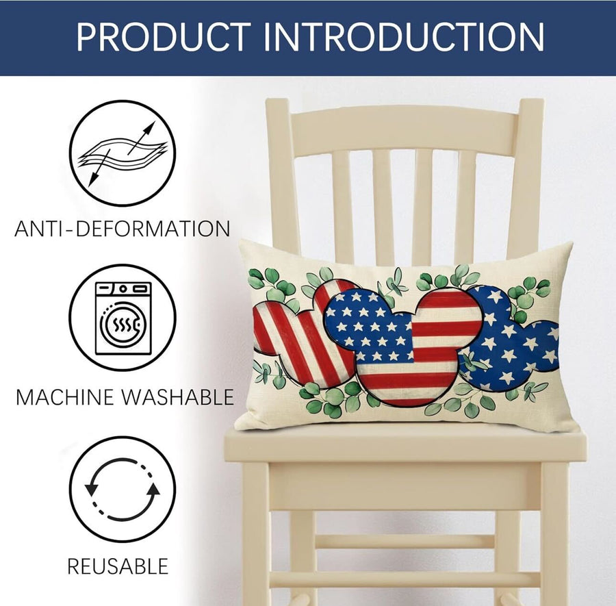Patriotic Mouse Rectangle Pillow Cover (Pre-Order)