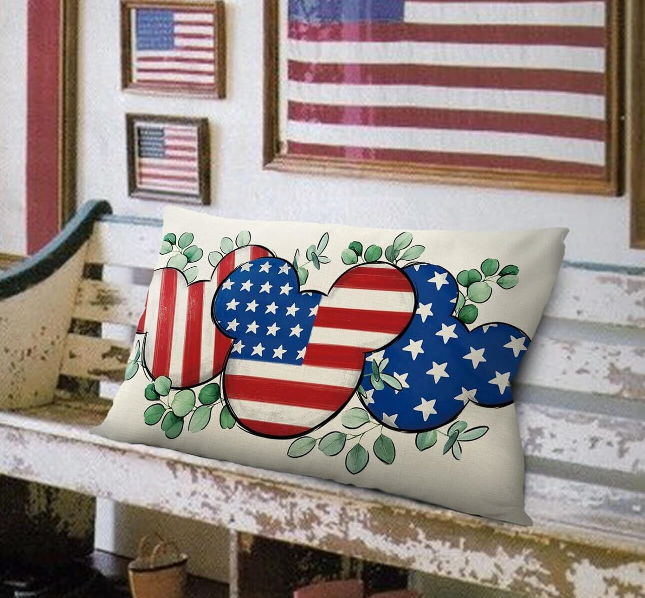 Patriotic Mouse Rectangle Pillow Cover (Pre-Order)