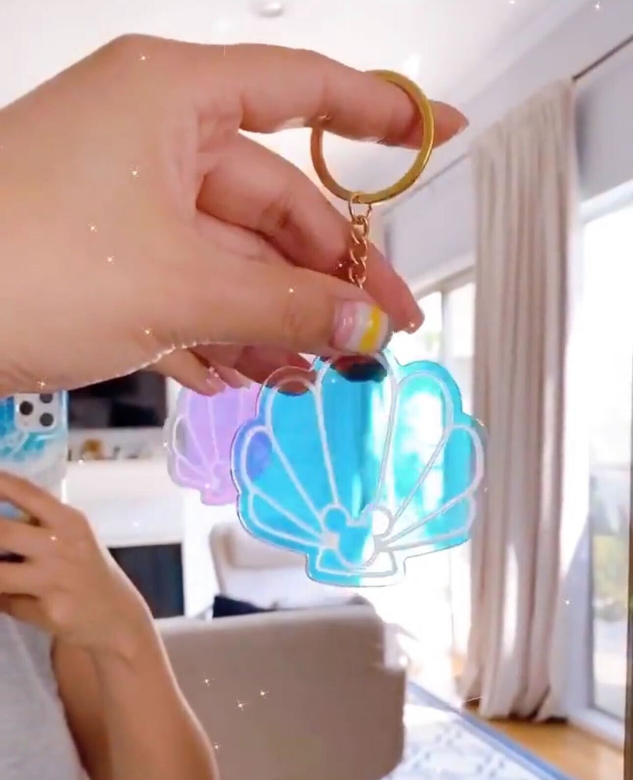 Mermaid Shell Iridescent Acrylic Charm