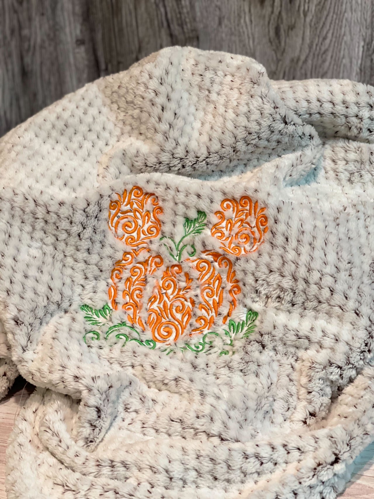 Embroidered Mickey Pumpkin Blanket