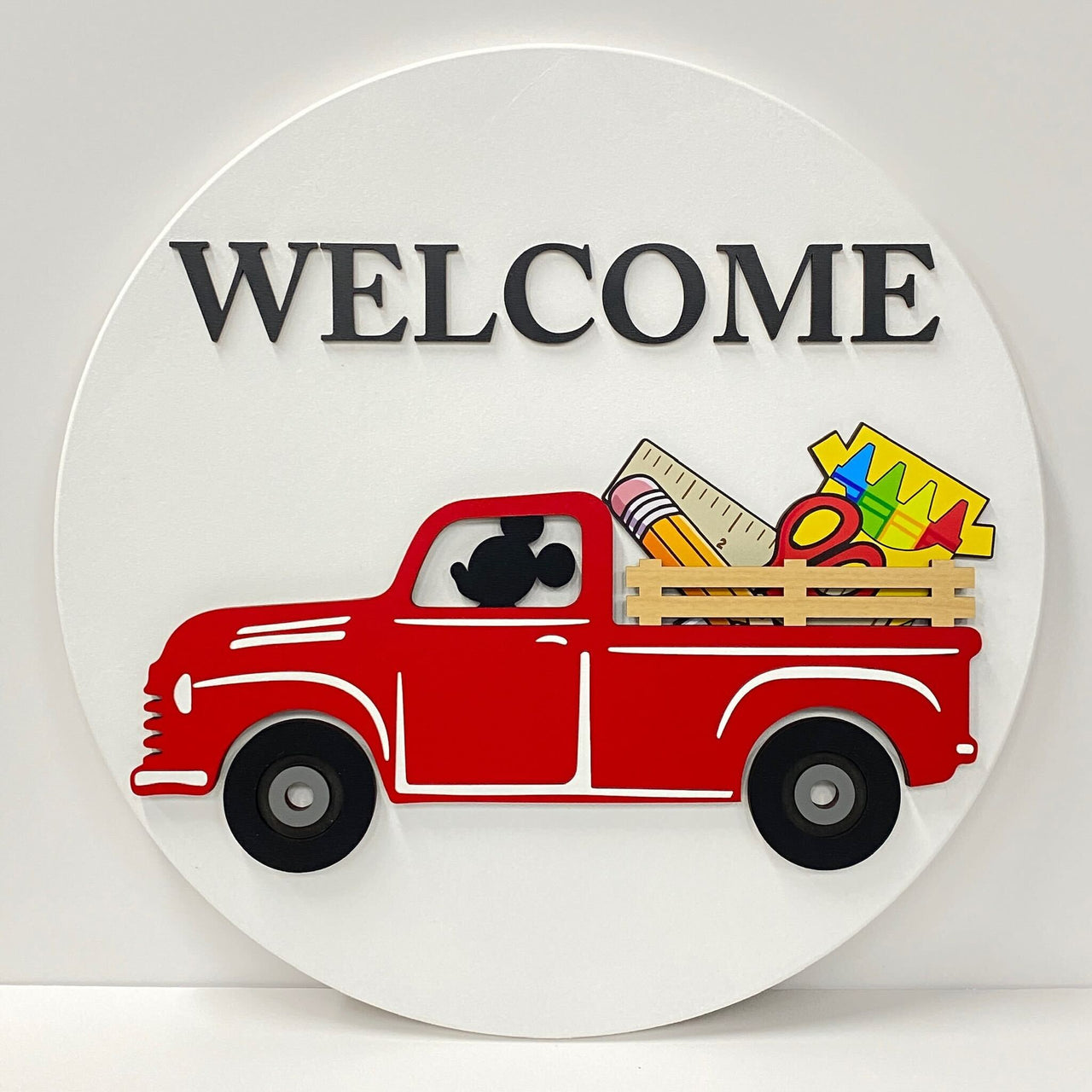 Welcome Round Interchangeable School Sign (Pre-Order)