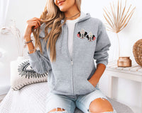 Thumbnail for Full Zip Grey Mouse Cocoa Embroidered Hooded Jacket (Pre-Order)