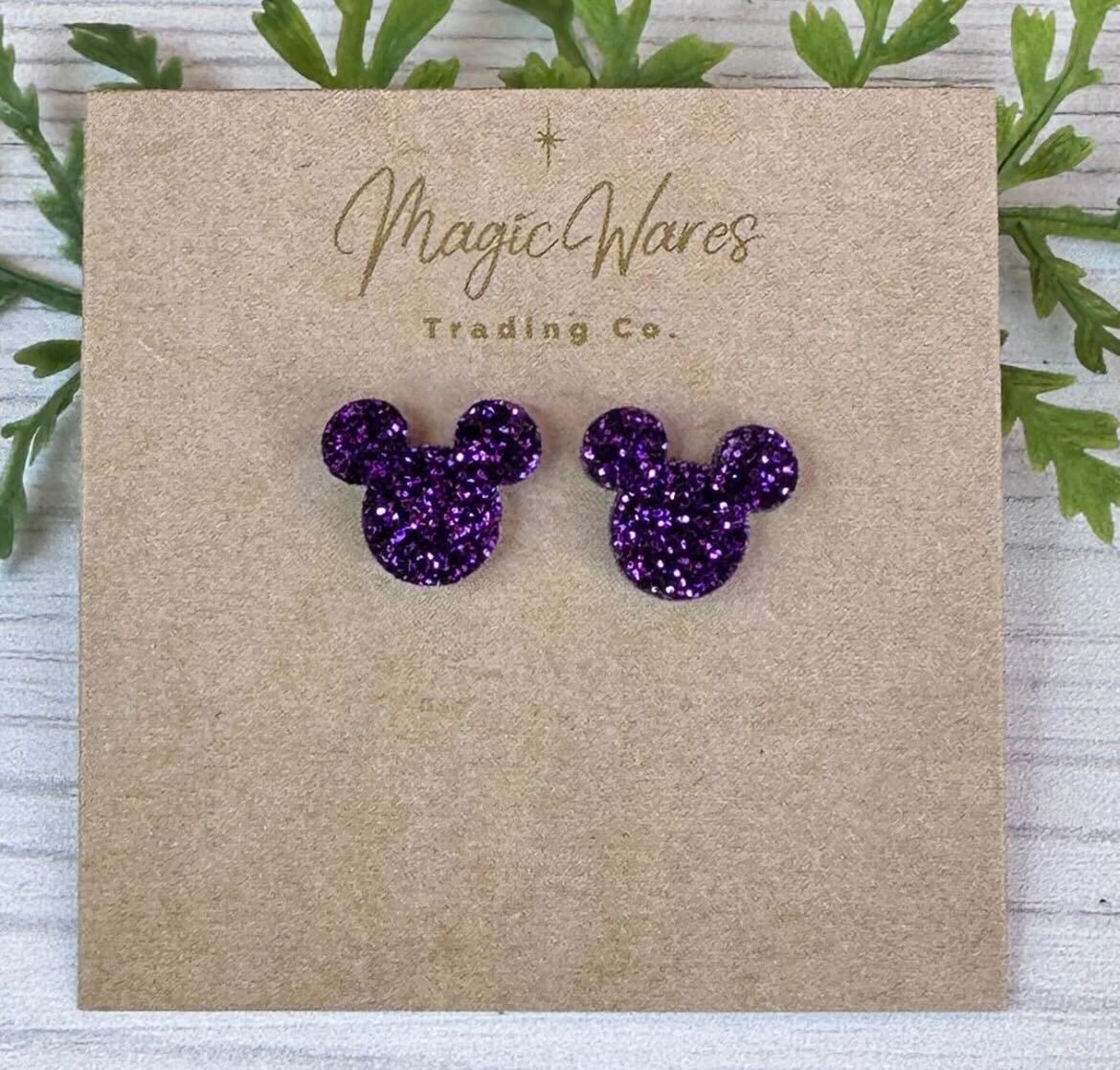 Stud Purple Glitter Earrings (Pre-Order)