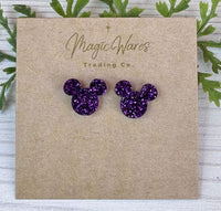 Thumbnail for Stud Purple Glitter Earrings (Pre-Order)