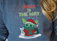 Thumbnail for Crewneck - Jolly Is The Way Heather Slate