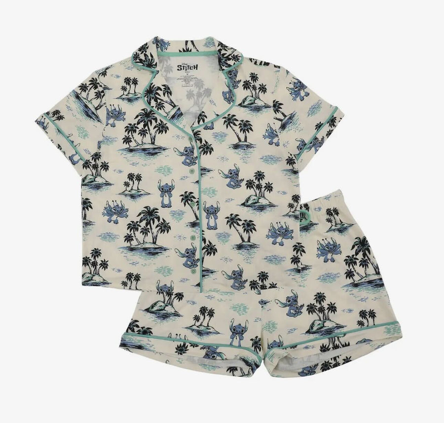 Hawaiian 626 Collared Button Down Shirt and Shorts PJ Set