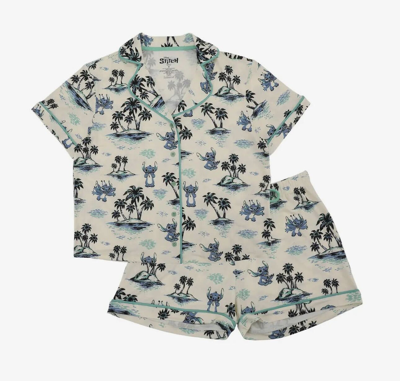 Hawaiian 626 Collared Button Down Shirt and Shorts PJ Set