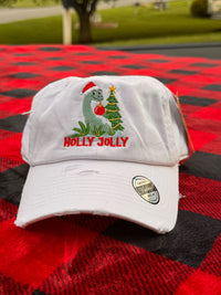 Thumbnail for White Embroidered Regular Holly Jolly Hat (Pre-Order)