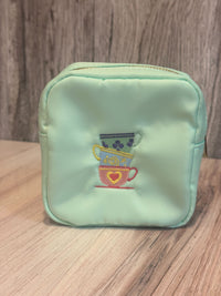 Thumbnail for Embroidered Small Pouch-Teacups (Pre-Order)