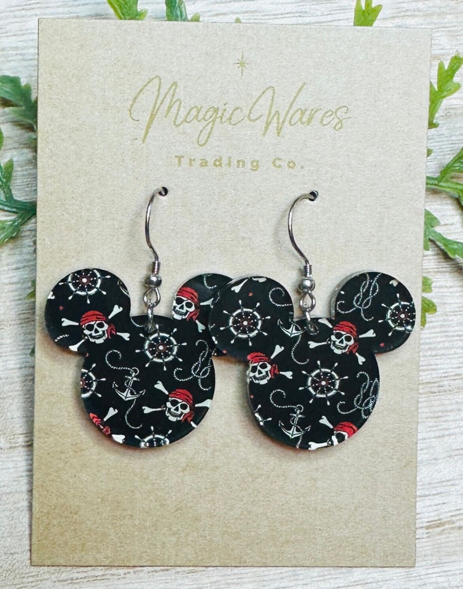 Pirate Mouse Dangle Earrings (Pre-Order)