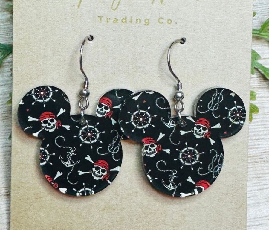Pirate Mouse Dangle Earrings (Pre-Order)