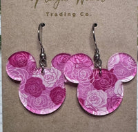 Thumbnail for Pink Roses Dangle Earrings (Pre-Order)