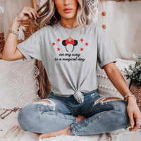 Thumbnail for Sports Grey On My Way To A Magical Day  Embroidered Tee