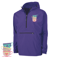 Thumbnail for Purple Quarter Zip Charles River Rain Jacket- TeaCups  (Pre-Order)