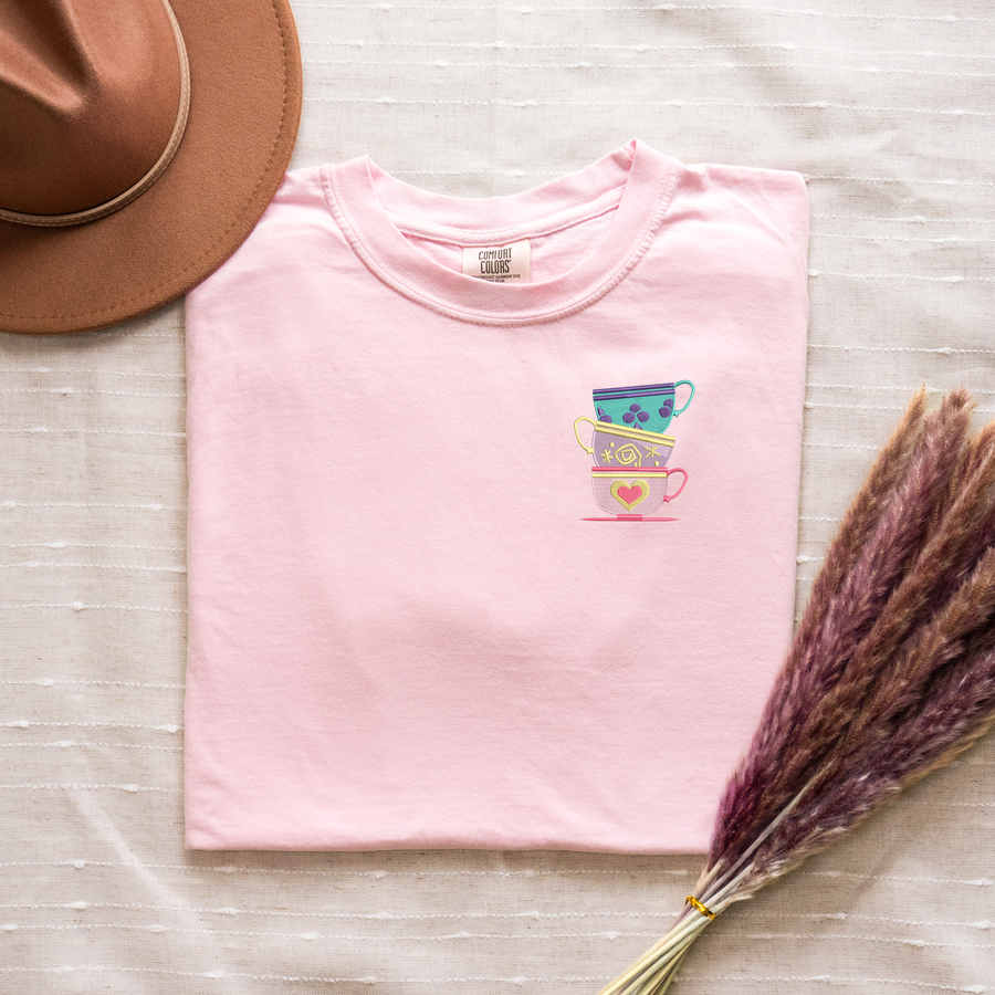 Embroidered Teacups Blossom Tee (Pre-Order)