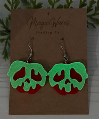 Thumbnail for Glow in the Dark Poison Apple Dangle Earrings (Pre-Order)