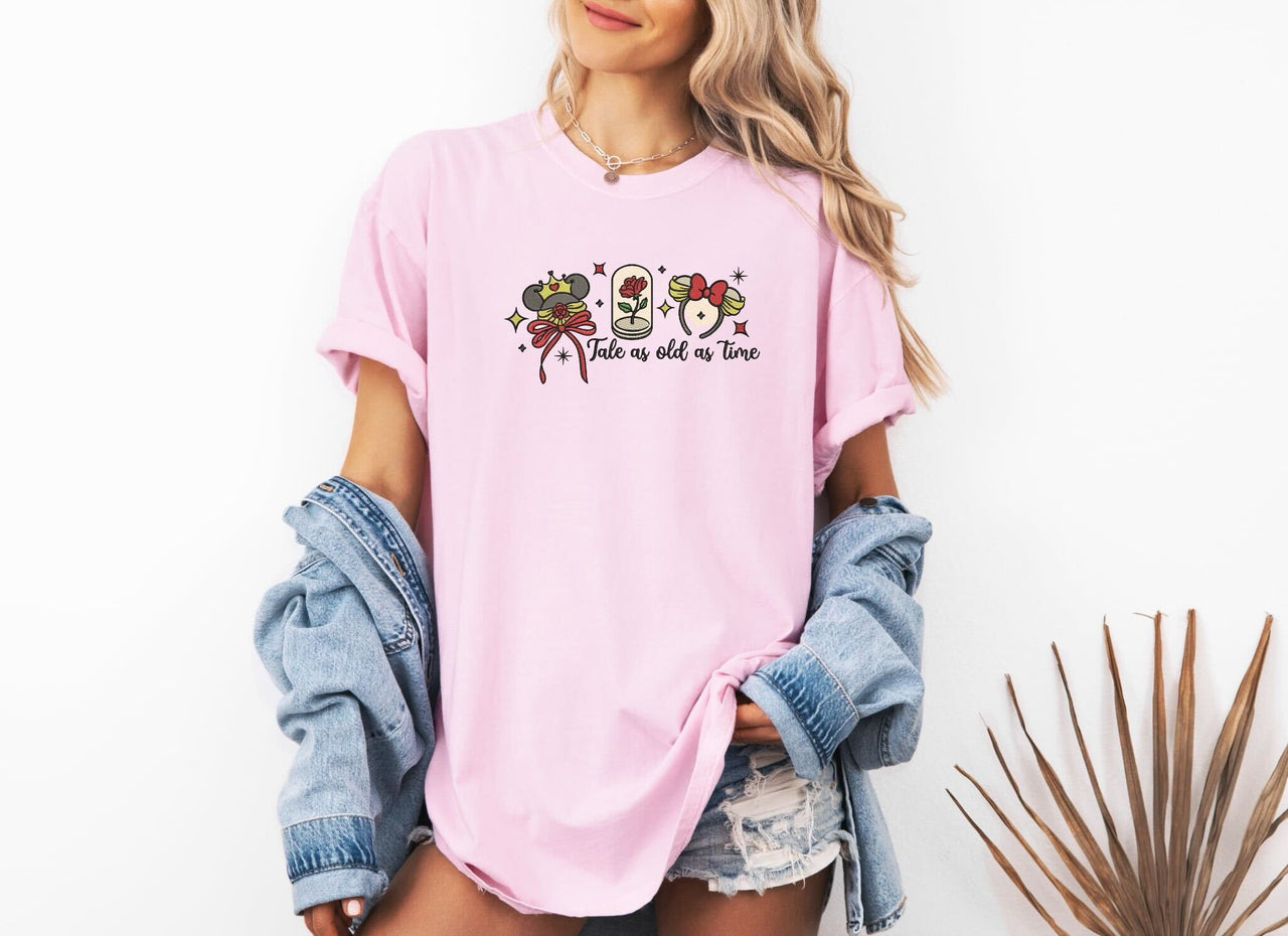 Blossom Embroidered Tale As Old As Time Tee  (Pre-Order)