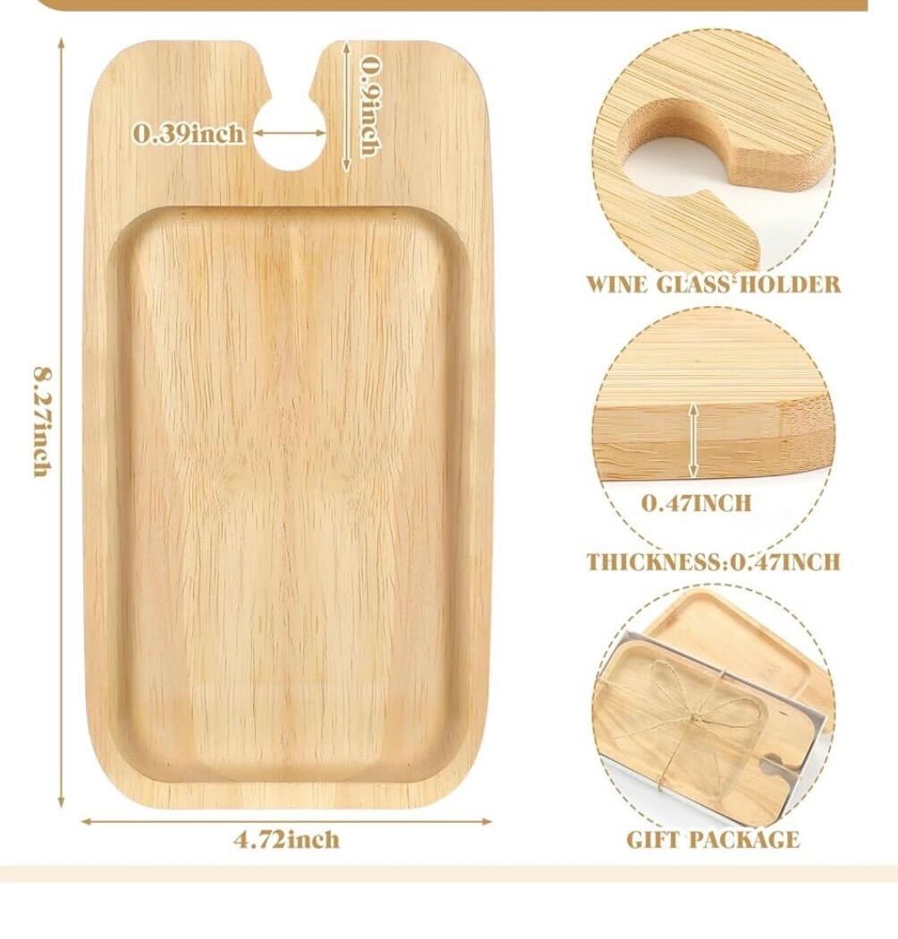 Single Snack Board with Wine Holder