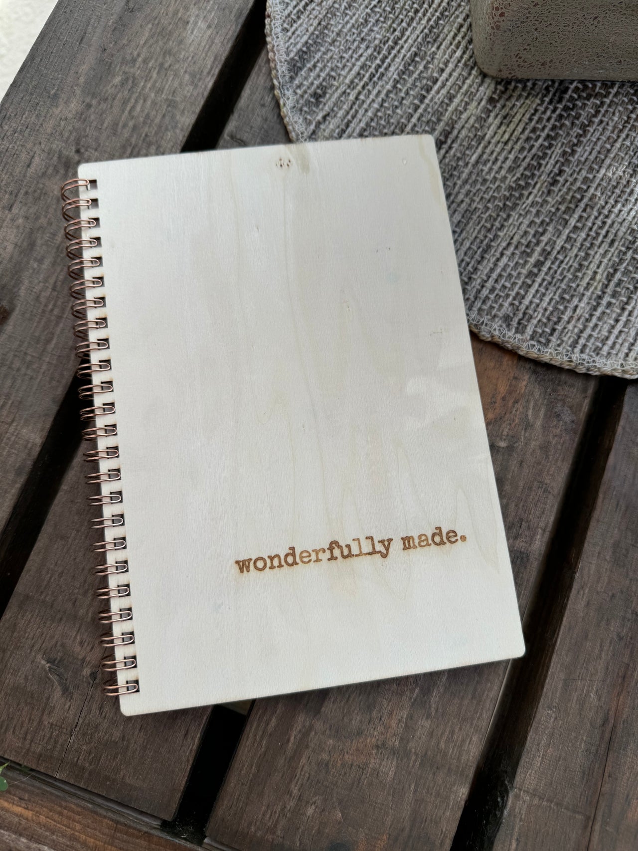 Wood Cover Journal - Wonderfully Made (Pre-Order)