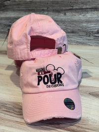 Thumbnail for Pink Regular Embroidered Pour Decisions Hat  (Pre-Order)