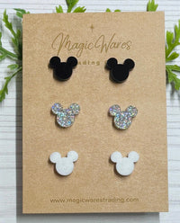 Thumbnail for Monochrome Mouse Stud Earrings (Pre-Order)