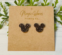Thumbnail for Mocha Brown Glitter Stud Earrings