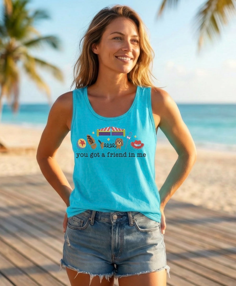 Tank Top Blue Lagoon YGAFIM Embroidered  (Pre-Order)