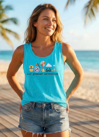 Thumbnail for Tank Top Embroidered Our Greatest Adventure Blue Lagoon  (Pre-Order)