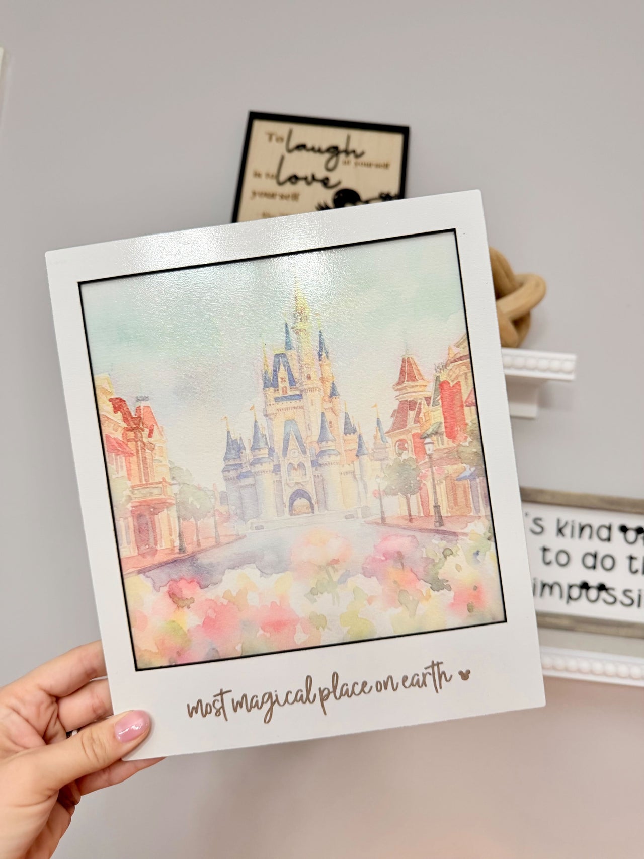 Hanging Watercolor Castle Polaroid Picture  (Pre-Order)