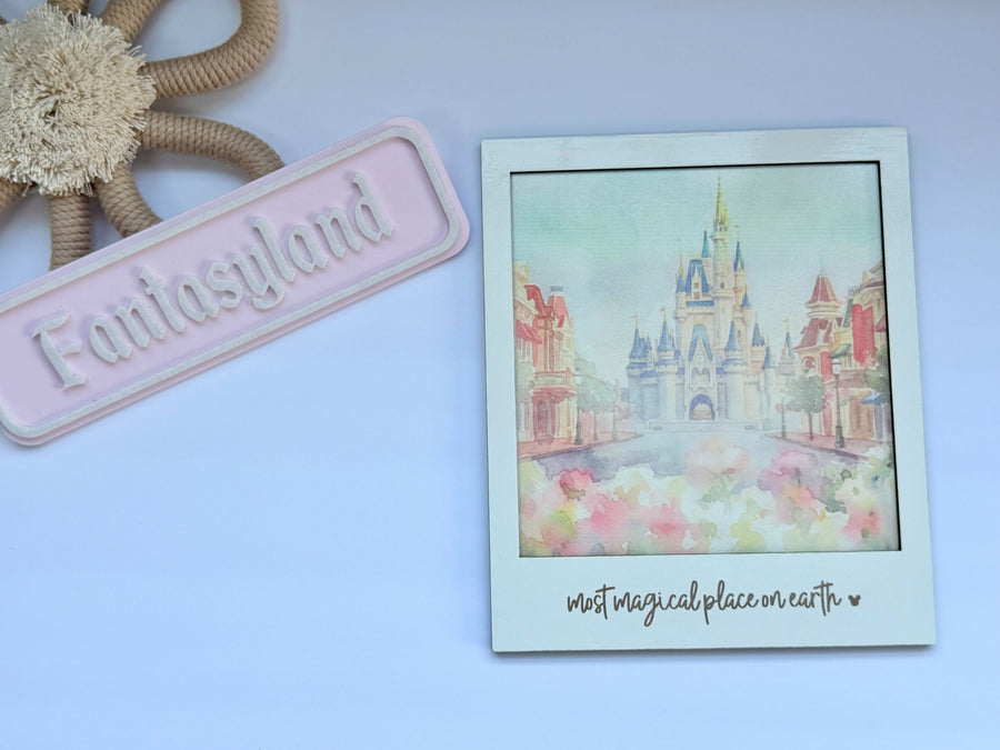 Hanging Watercolor Castle Polaroid Picture  (Pre-Order)