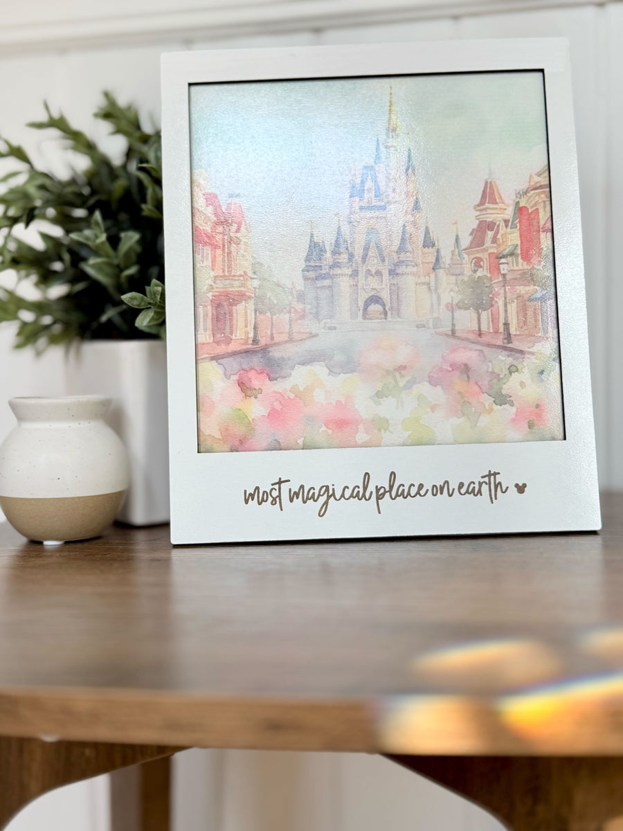 Hanging Watercolor Castle Polaroid Picture  (Pre-Order)