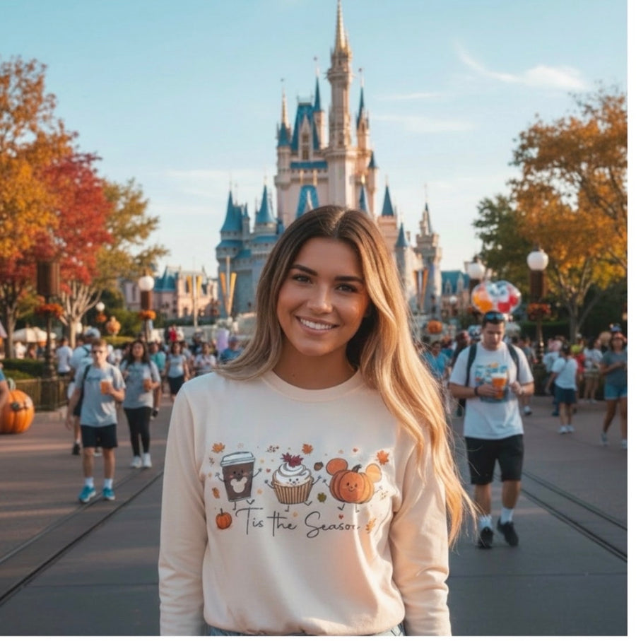 Long Sleeves -Ivory Fall Tis The Season Tee  (Pre-Order)