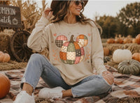 Thumbnail for Long Sleeves -Sandstone Pumpkin Patchwork Tee  (Pre-Order)