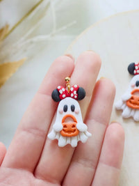 Thumbnail for Clay Ghost with Pumpkin Bucket Earrings (Pre-Order)