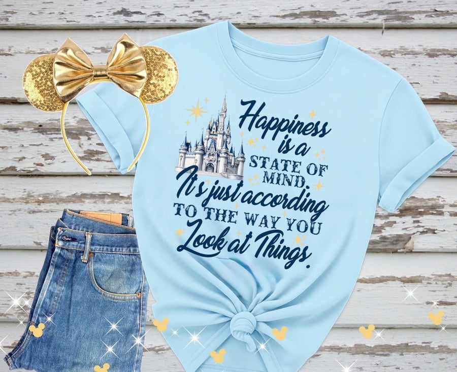 Chambray Happiness Is A State Of Mind Tee (Pre-Order)