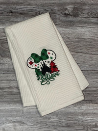 Thumbnail for Believe Embroidered Holiday Tea Towel
