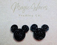 Thumbnail for Stud Black Glitter Earrings