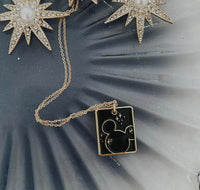 Thumbnail for Minimal Mouse Enamel Gold Plate Necklace