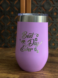 Thumbnail for Stemless Engraved Best Day Ever Wine Tumbler