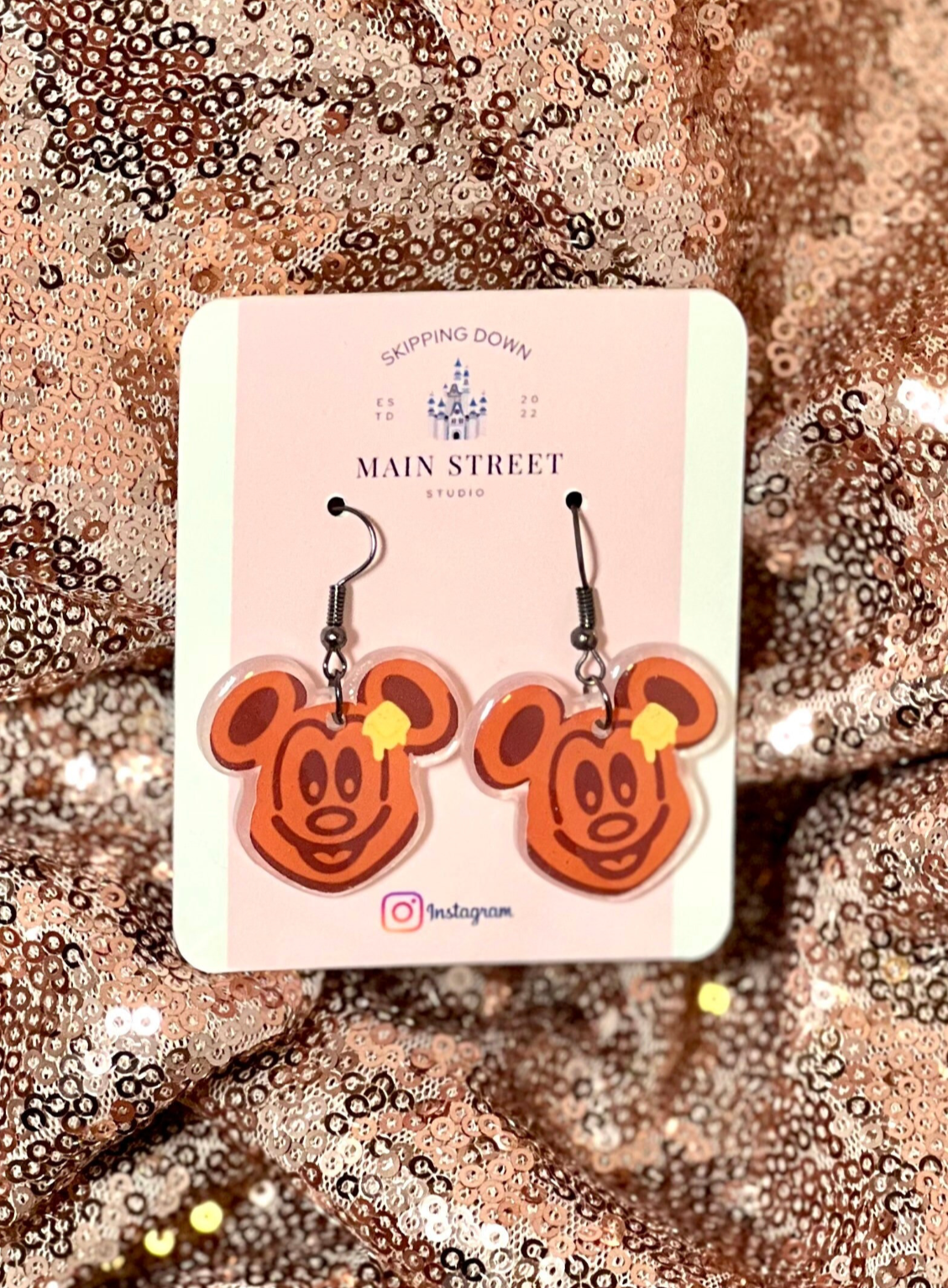 Mouse Waffles Stainless Steel Earrings