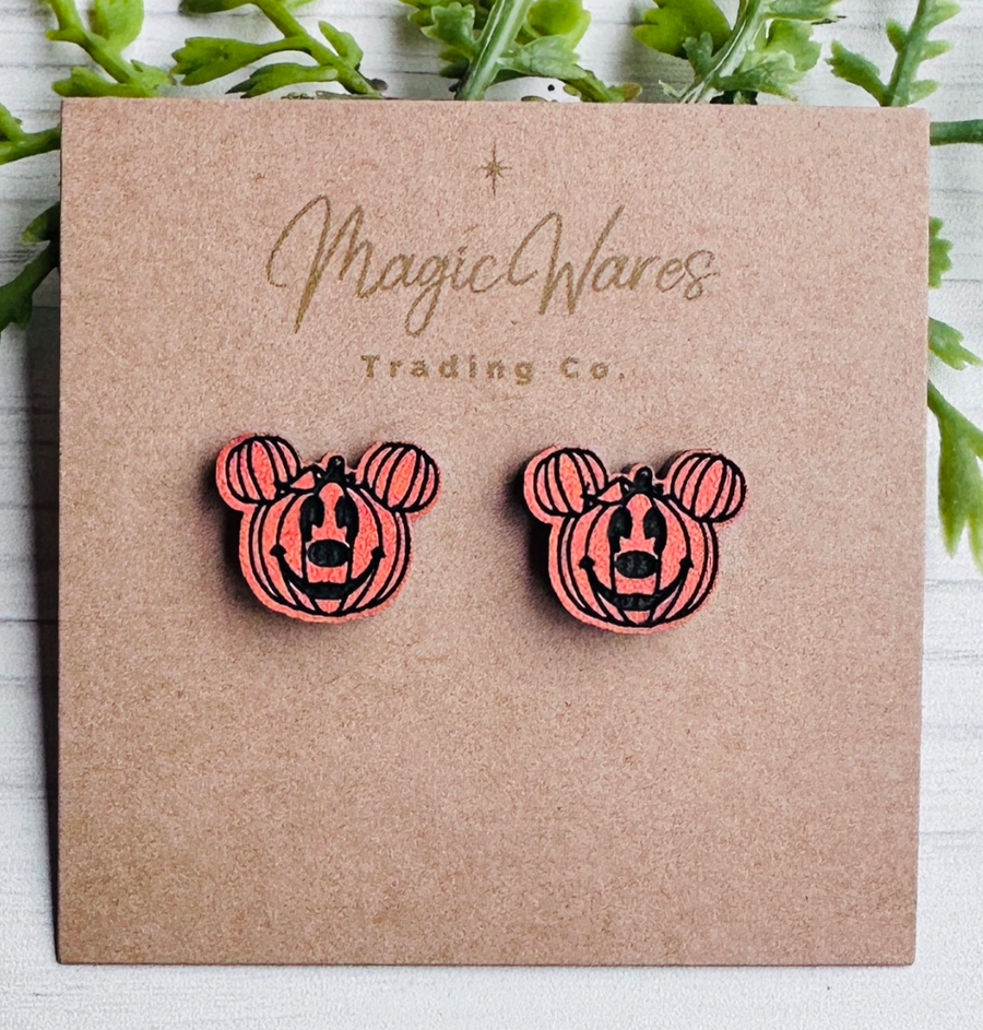 Stud Pumpkin Mouse Earrings (Pre-Order)