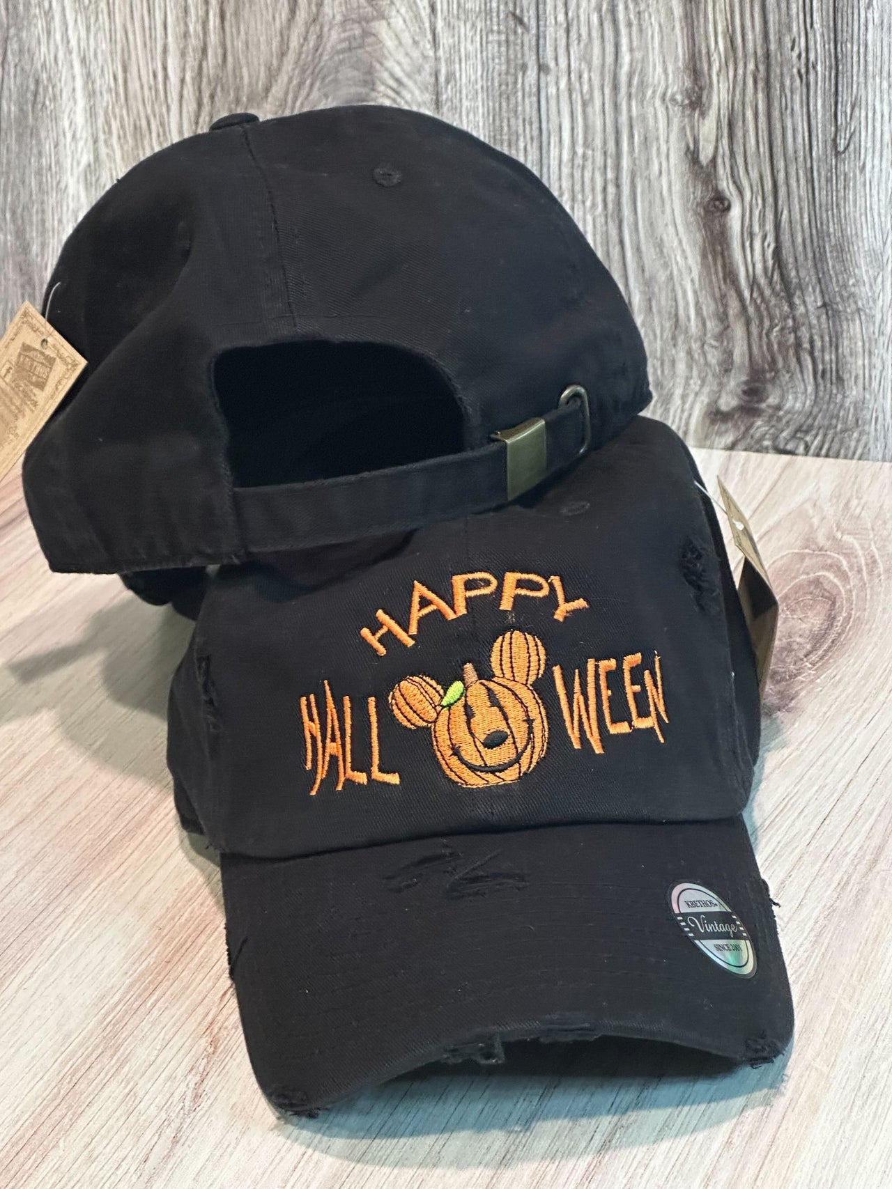 Regular Black Happy Halloween Embroidered  Hat (Pre-Order)