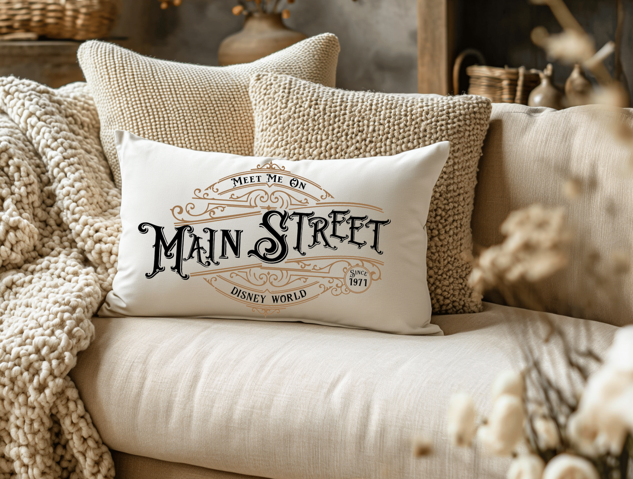 Rectangle Cover Main Street Pillow