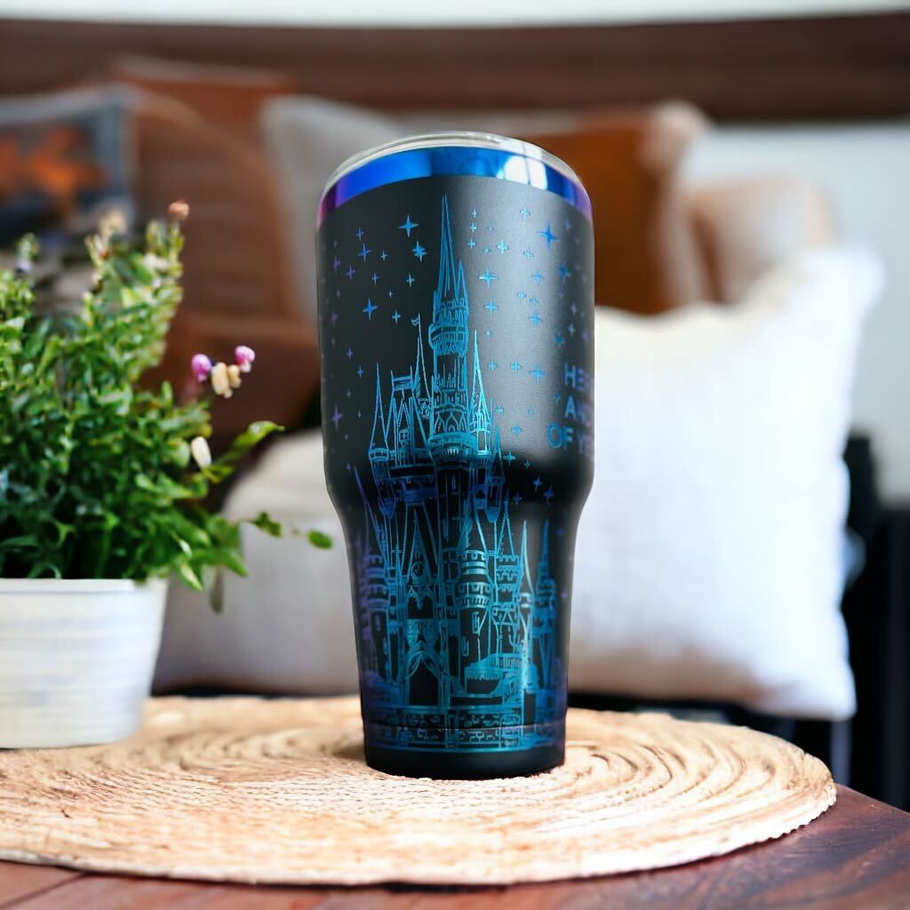 30 oz Rainbow Castle Engraved Tumbler