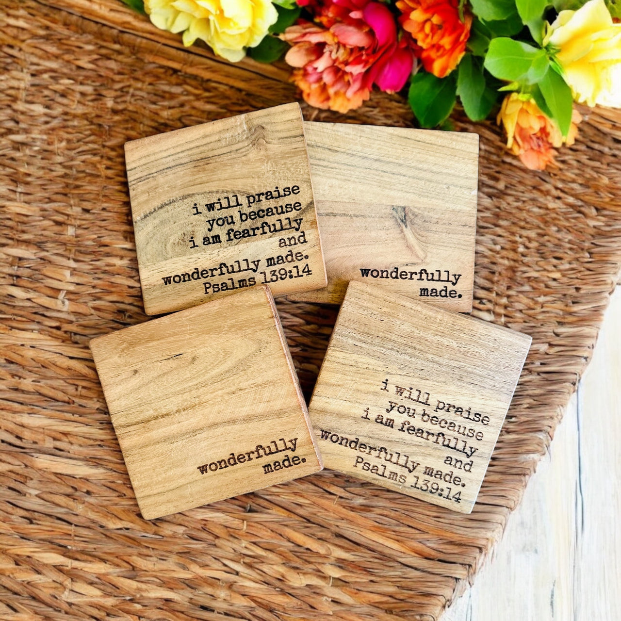 Engraved Wood Coasters - Wonderfully Made