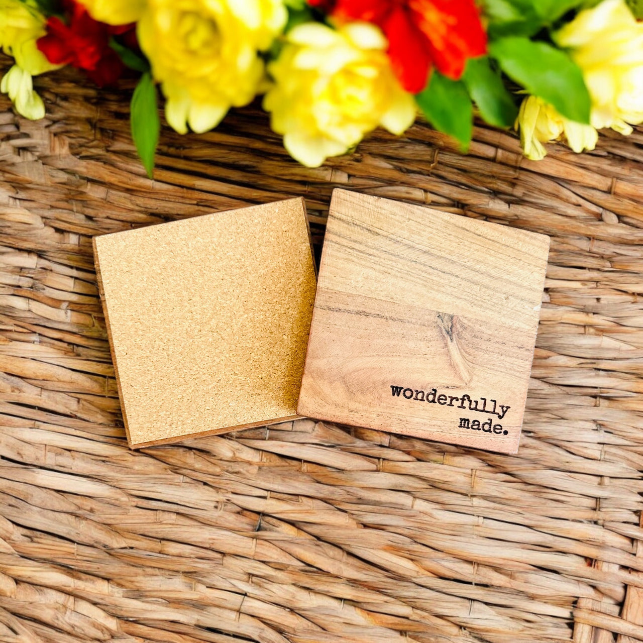 Engraved Wood Coasters - Wonderfully Made