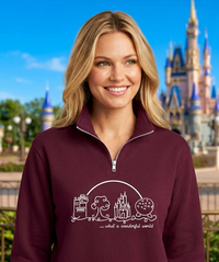 Thumbnail for Maroon Quarter Zip What A Wonderful World Embroidered  (Pre-Order)