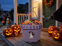 Thumbnail for Ghostly Gingham Candy Basket 9.1 x 9.4 inches (Pre-Order)