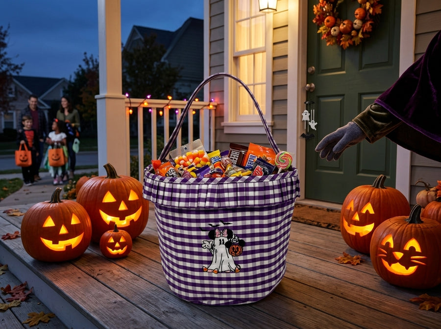 Ghostly Gingham Candy Basket 9.1 x 9.4 inches (Pre-Order)
