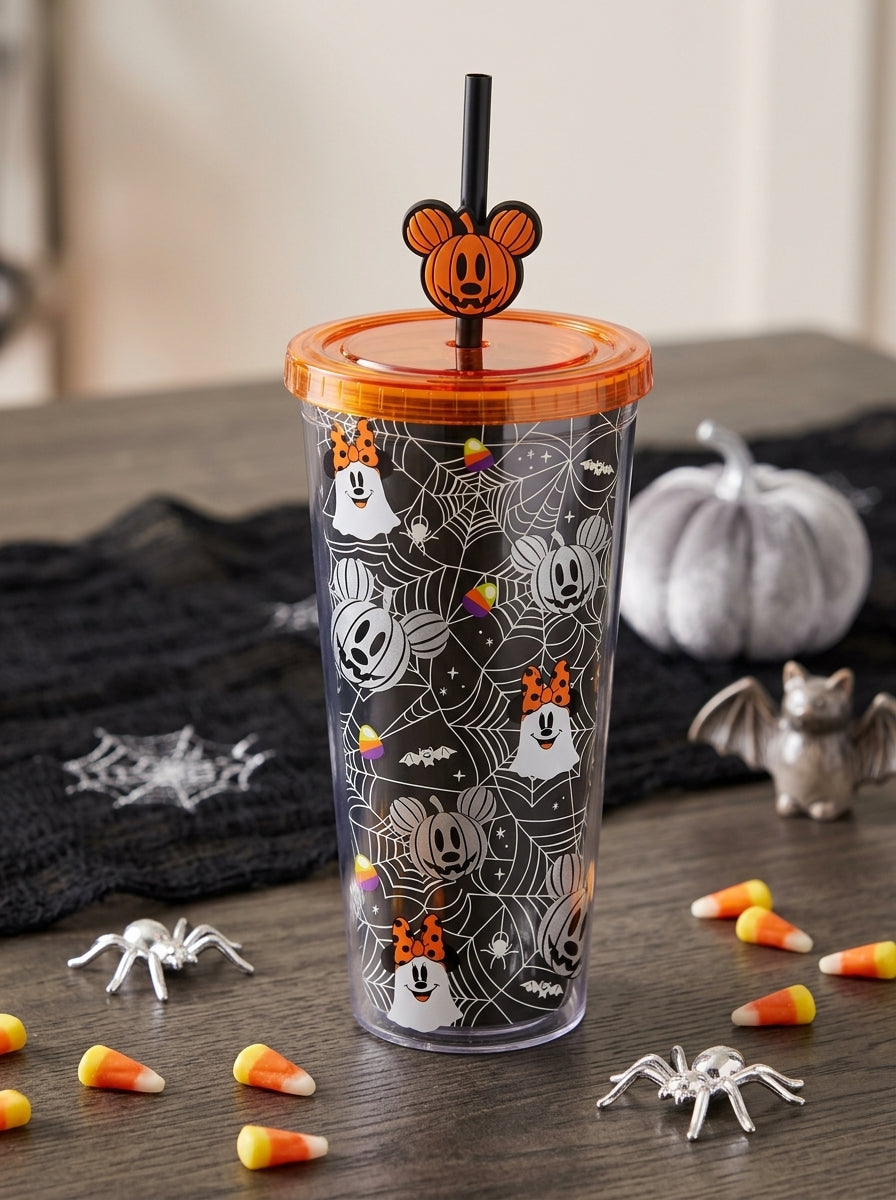 24 oz Plastic Halloween Glitter Tumbler